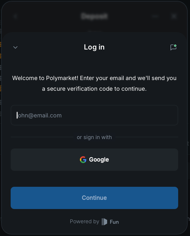 Tela de login do processador de pagamento pedindo e-mail para enviar um código de verificação